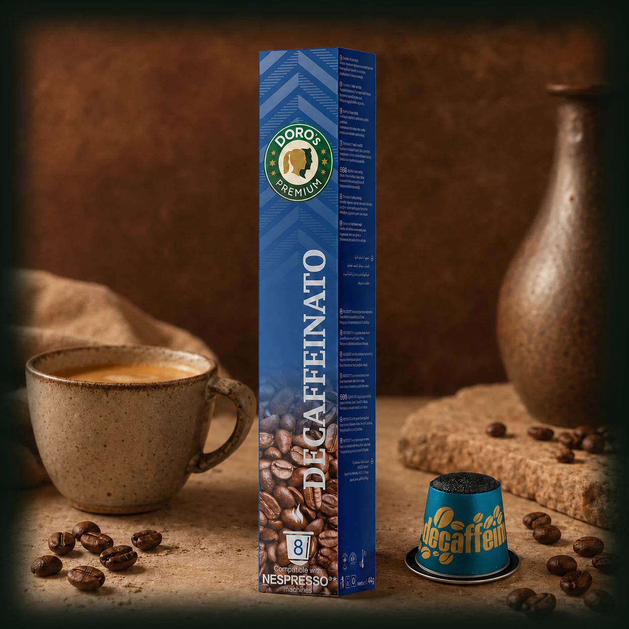 Decaffeinato — 8 High-Barrier capsules by Doro's.